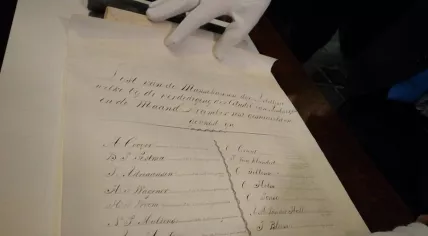 182 year old list of officers found in a time capsule hidden in the Nieuwe Kerk in Delft, Nov 2016