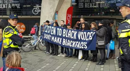 Anti-blackface Zwarte Piet protesters in Rotterdam, 12 Nov 2016