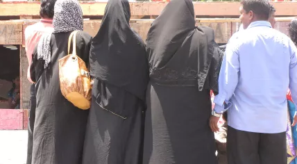 Women wearing burqas 