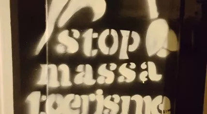 Anti tourism graffiti on Egelantierstraat in Amsterdam, 8 Dec 2016