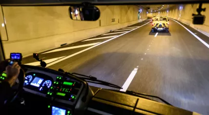 First trip through the Koning Willem-Alexander tunnel on the A2 underneath Maastricht, 16 Dec 2016