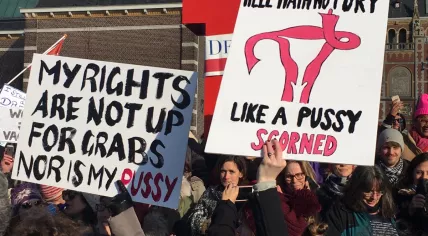 Women's March in Amsterdam against inequality and intolerance after Donald Trump's inauguration, 21 Jan 2017