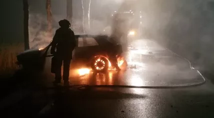 Bystanders save man from burning car in Dalfsen, 24 Jan 2017