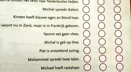 Controversial school assignment on the terms "allochtoon" and "authoctoon"