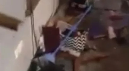 Destruction at Chmury bar in Warsaw, Poland after Legia Warsaw supporters attacked a group of Ajax fans, 16 Feb 2017