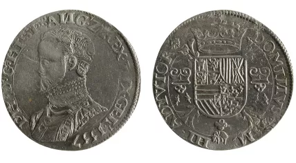 Some 90 silver coins from the period 1542-1571 found in a field in Westwoud, Noord-Holland