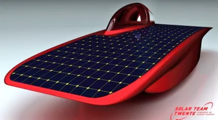 The Red Shift solar powered car by Solar Team Twente
