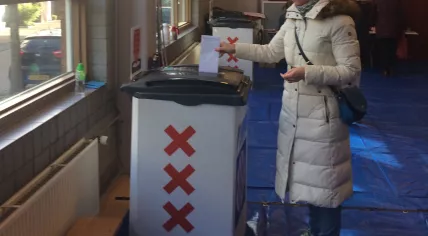 Dutch voter in Amsterdam at 2017 Netherlands parliamentary election