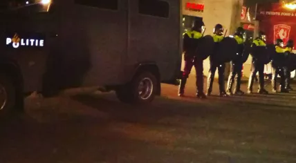 Police doing a drug raid at the Grolsch Veste stadium in Enschede during a FC Twente-PSV match, 6 Apr 2017