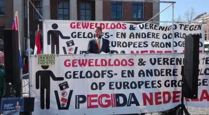 Pegida demonstration in Groningen, 9 Apr 2017