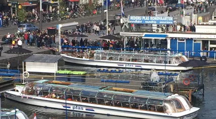 Tourists in Amsterdam over Easter 2017