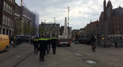 Amsterdam prepares for the national commemoration ceremony on Dam Square for Liberation Day, 4 May 2017