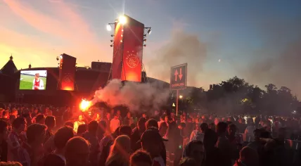 Ajax fans watching the Europa League finals on the Museumplein in Amsterdam, 24 May 2017