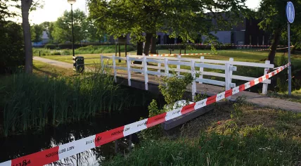 Ditch in which Savannah Dekker's body was found, on industrial terrain De Kronkels in Bunschoten, 4 May 2017