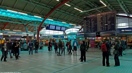 Large information board at Utrecht Central Station