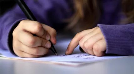 A child writing