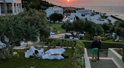 Tourists spent the night outside their hotels after a massive earthquake hit the island Greek island of Kos, 21 Jul 2017