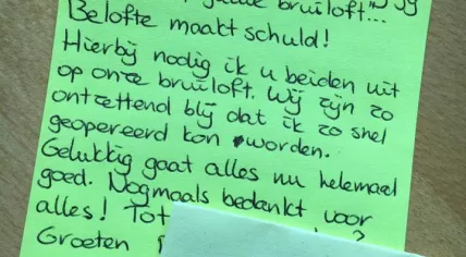 Patient invites Nijmegen gynecologist Bertho Nieboer to her wedding after a successful surgery, Aug 2017