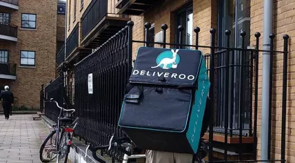 A Deliveroo courier in 2016