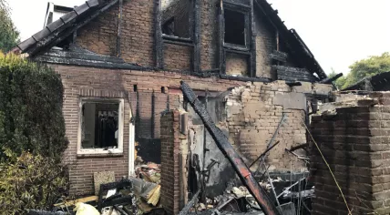 Home on Kerkweg in Vaassen destroyed by explosion and subsequent fire, 2 Aug 2017