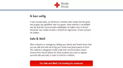 Red Cross activates its "I'm safe and well" website for Hurricane Irma survivors on Sint Maarten, Sint Eustatius and Saba, 6 Sept 2017