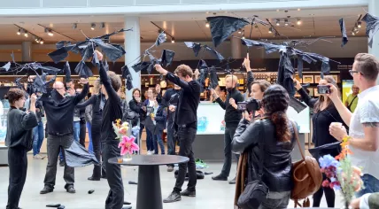 Fossil Free Culture protesters at the Van Gogh museum in Amsterdam, 10 Sept 2017