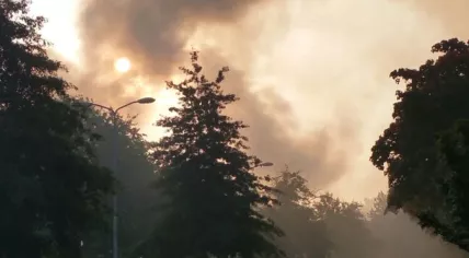 Smoke from a fire at a car company on De Meeten spreads over Roosendaal, 27 Sept 2017