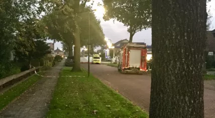 Emergency services at the scene of a failed ATM bombing on Oosterwoldseweg in Haulerwijk, 16 Oct 2017