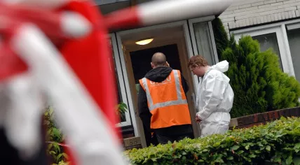 Forensic investigators at a crime scene
