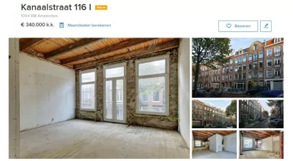 Amsterdam apartment listing, November 2017