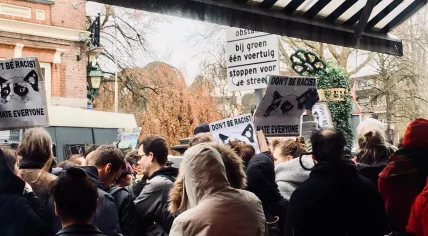 Protest against Pegida in Nijmegen, 26 Nov 2017