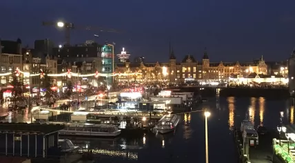 Damrak towards Amsterdam Central Station