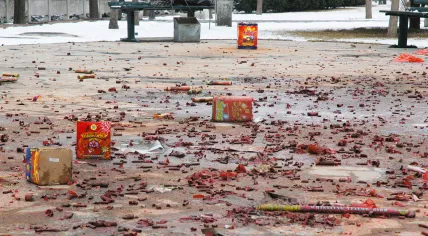 Fireworks debris