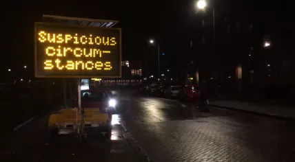 Warning sign in Amsterdam Oost, 30 Nov 2017