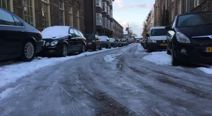 An icy road in Amsterdam, 12 Dec 2017