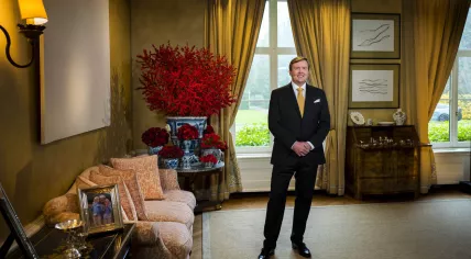 King Willem-Alexander giving his Christmas speech for 2017 from the Eikenhorst palace in Wassenaar