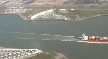 Maeslantkering storm gate in the Netherlands