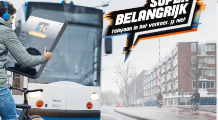 Amsterdam campaign against smartphone use on bicycles