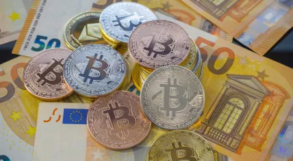 Bitcoin cryptocurrency and euros