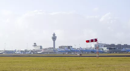 Windy day at Schiphol Airport