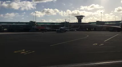 A Transavia jet at Schiphol airport