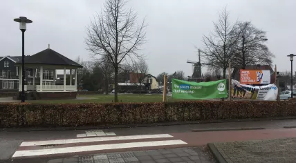 CDA, VVD and ChristenUnie campaign banners in Ermelo, 22 March 2018