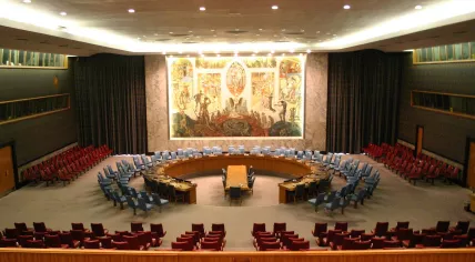 The United Nations Security Council Chamber in New York
