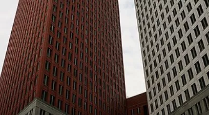 The towers that house the Ministries of Home Affairs and Justice and Security on Turfmarkt in The Hague