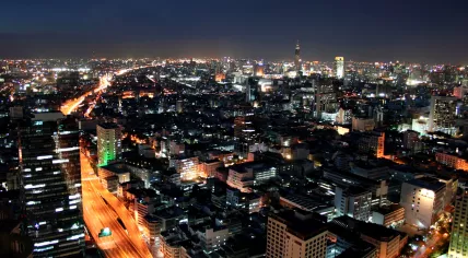 Bangkok at night, view from State Tower