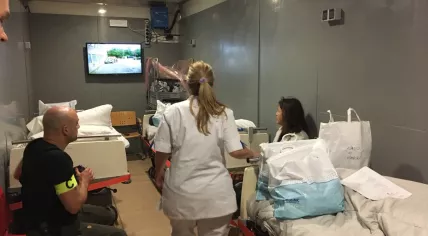 Erasmus MC patients moved from old building to new in specially equipped trucks, 18 May 2018