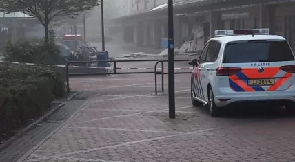 Damage caused by an ATM bombing on Lieuwenbug in Leeuwarden, 1 June 2018