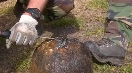 Bomb from 1672 found in Groningen, June 2018