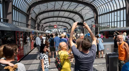 Noord Station on Amsterdam's Noord-Zuid subway line, 21 July 2018