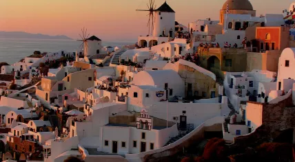 Oia, a village on Santorini, Greece